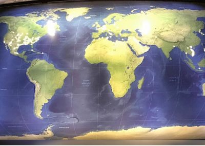 Throughout the centuries, American soldiers have participated in military actions all around the world. Soldiers from Harrison County were among them. Each light on this map represents a major battle in our shared history.